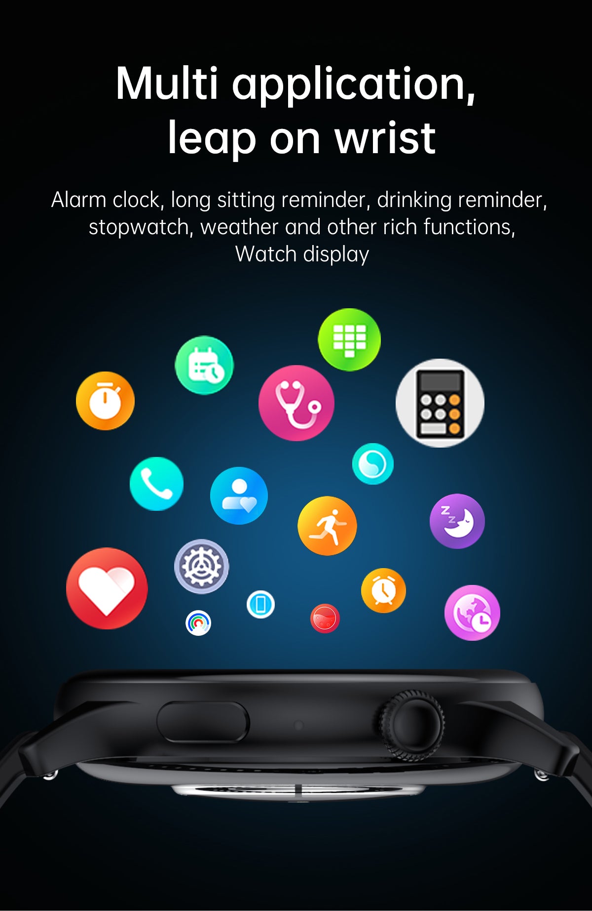 MIDDOW Smart Watch ，1.43" HD Full Touch Screen Fitness Tracker with Heart Rate and Sleep Monitor Smartwatch, IP68 Waterproof Pedometer Compatible with iPhone and Android Phones for Women Men