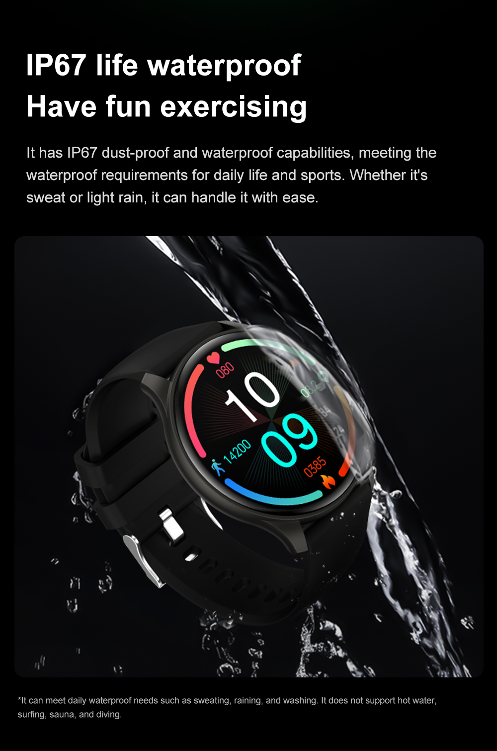 Smart Watch(Answer/Make Call), 1.43" Smartwatch for Men Women 24+ Sport Modes,Fitness Activity Tracker Heart Rate Sleep Monitor IP67 Waterproof Pedometer, Smart Watches for Android iOS (Black)